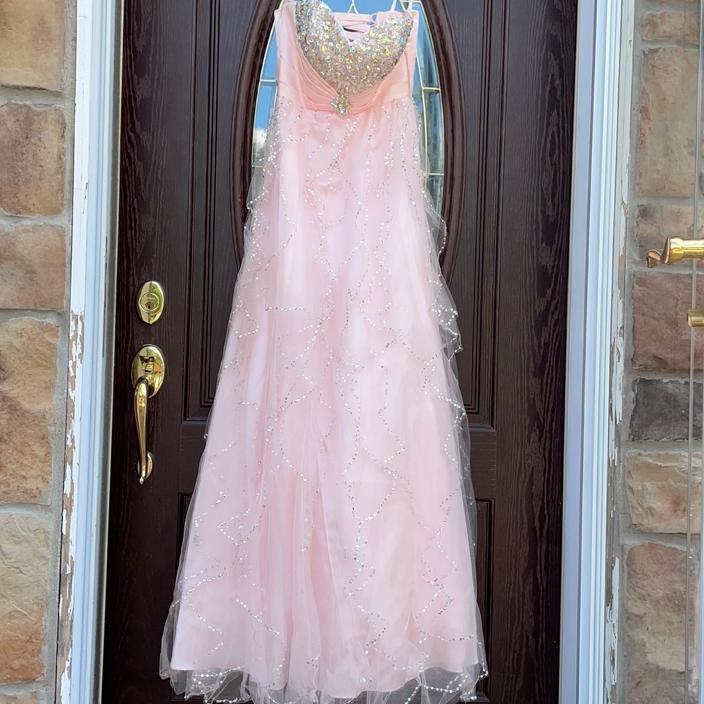 MB Bride Light Pink Corset Prom Dress